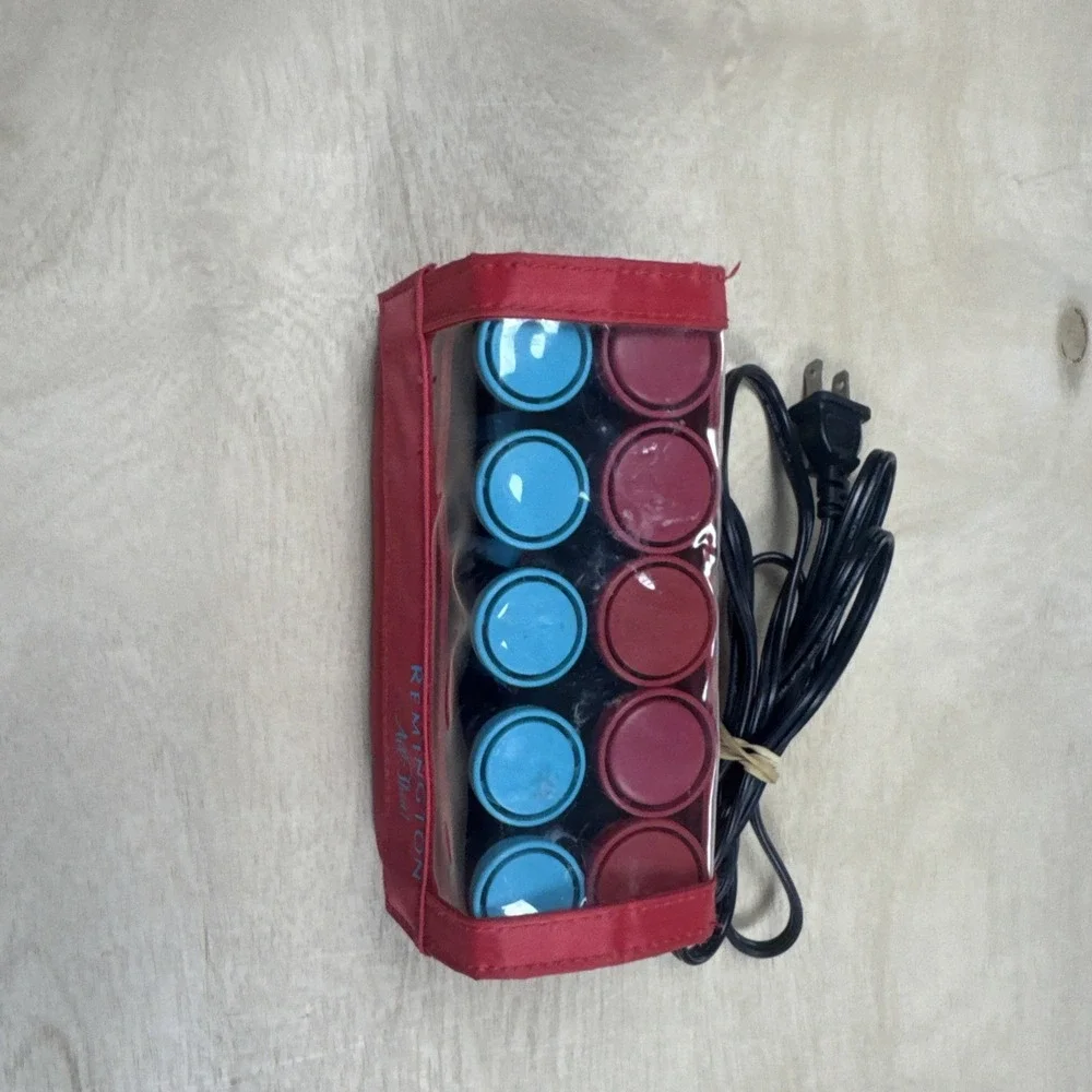 Remington All That Quick Travel Hair Curl Roller Red and Blue No Clips EUC CLEAN
